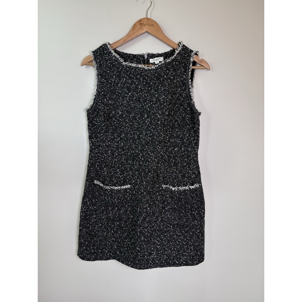 MAX STUDIO LONDON Dress Black and White Tweed Sleeveless Womens Large